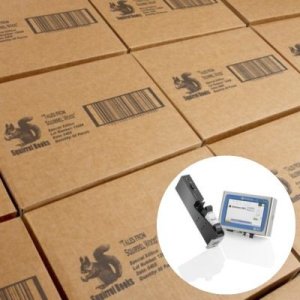 Codificadora e impresora para cajas de cartón en la industria repostera